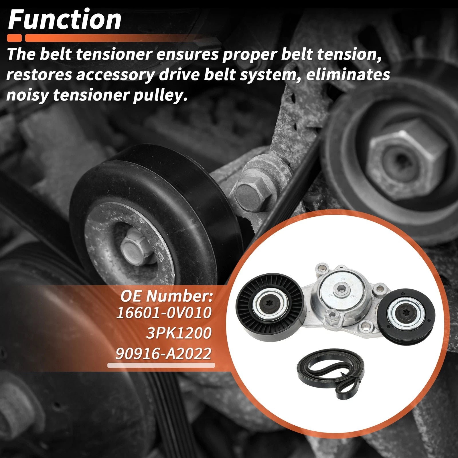 Drive Belt Tensioner Kit for Toyota Camry (2010–2011) 16601-0V010