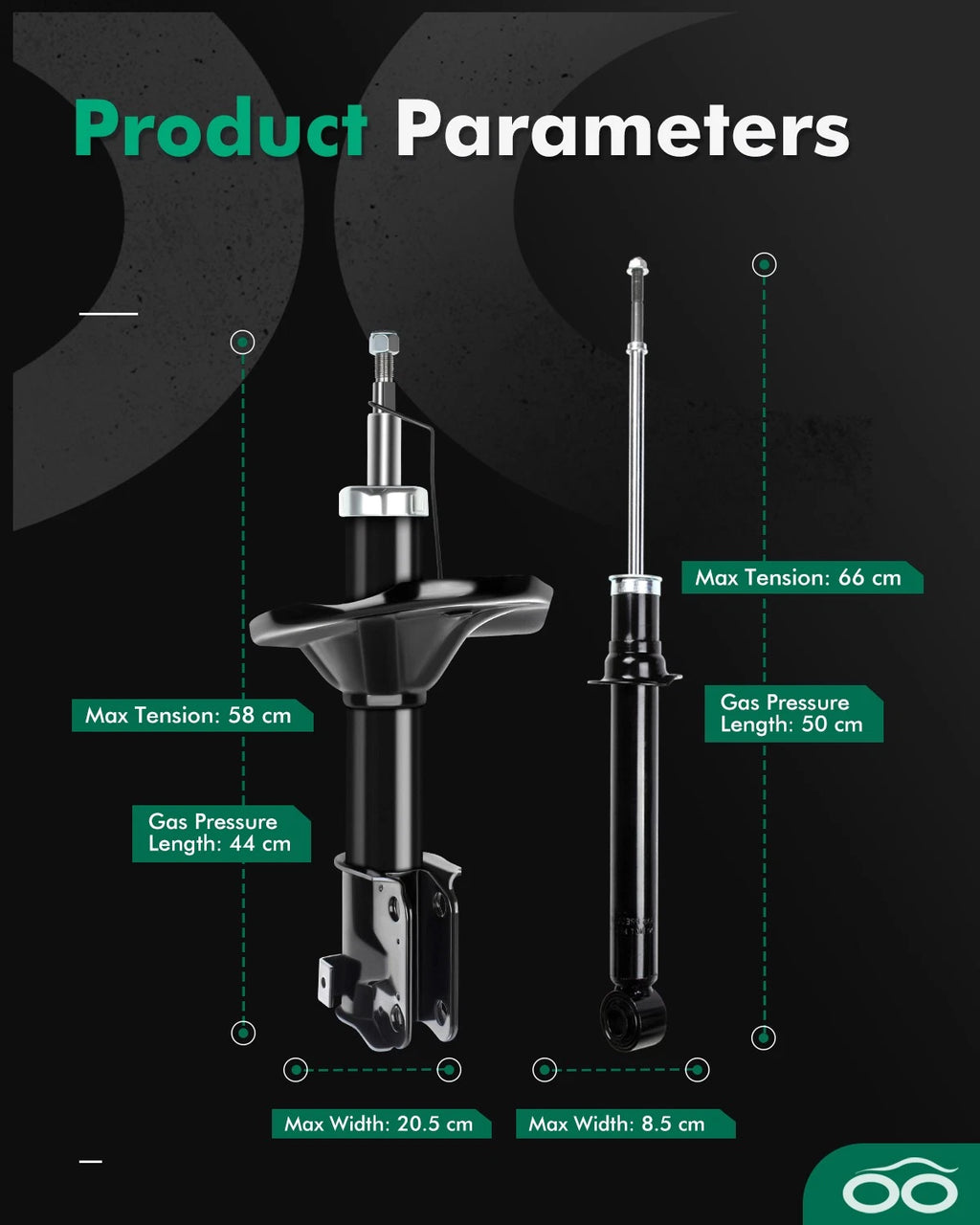 Front Rear Shocks Struts for Mitsubishi Galant (1999–2003)