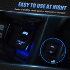 Blue Backlit LED Light Bar Control Rocker Toggle Switch for UTV ATV Truck Boat