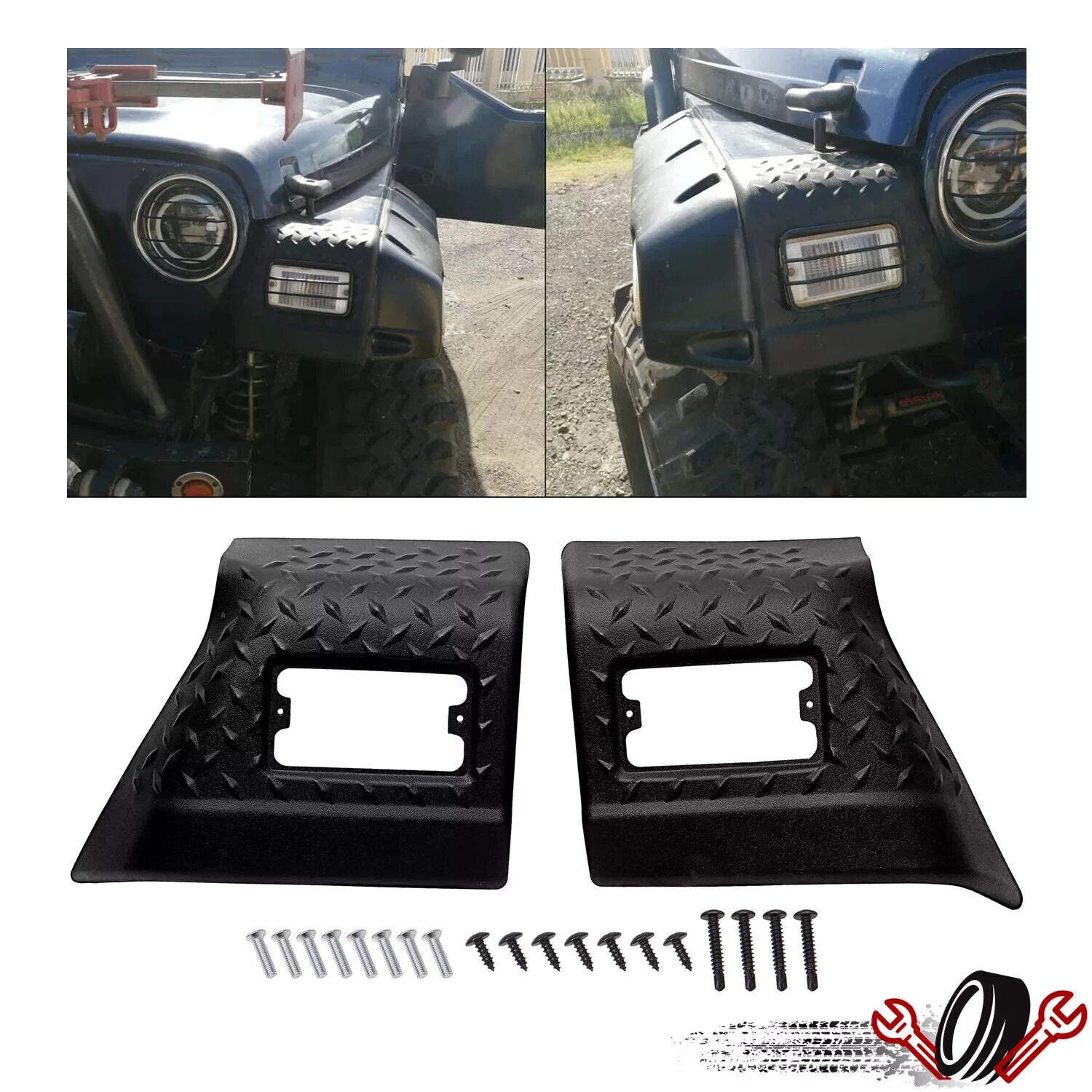 Fender Protector Bug Chip Guards for Jeep Wrangler TJ (1997–2006)