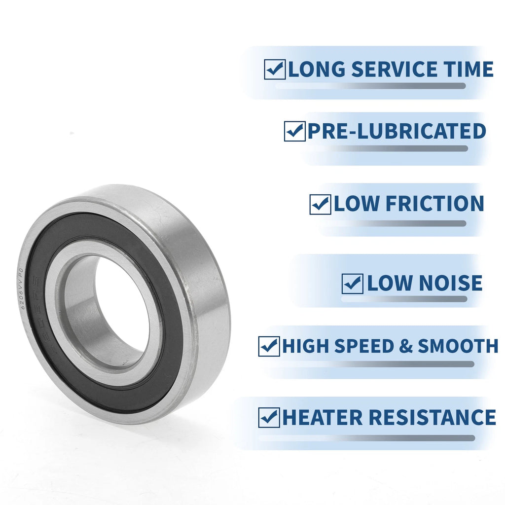 6206VV Deep Groove Ball Bearing for Scooter Skateboard (30x62x16mm)