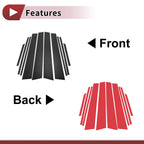 10 Pc Carbon Fiber Door Pillar Window Trim for Toyota Corolla Cross (2020–2022)