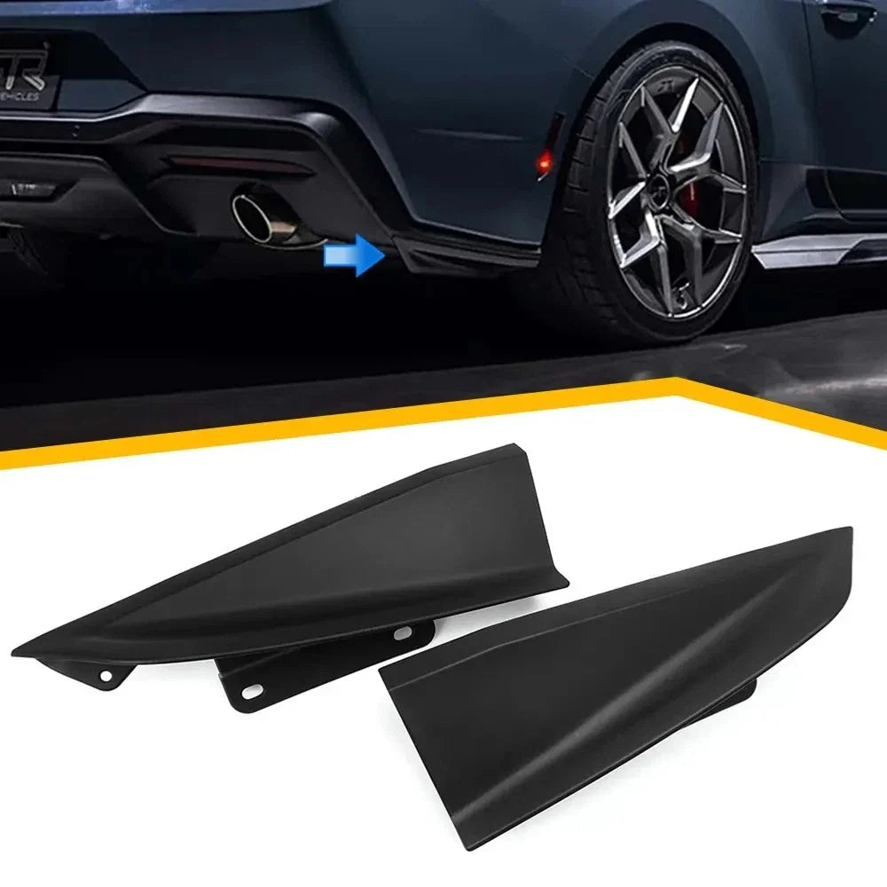 Matte Black Bumper Side Corner Splitter Spats for Ford Mustang (2024–2025)