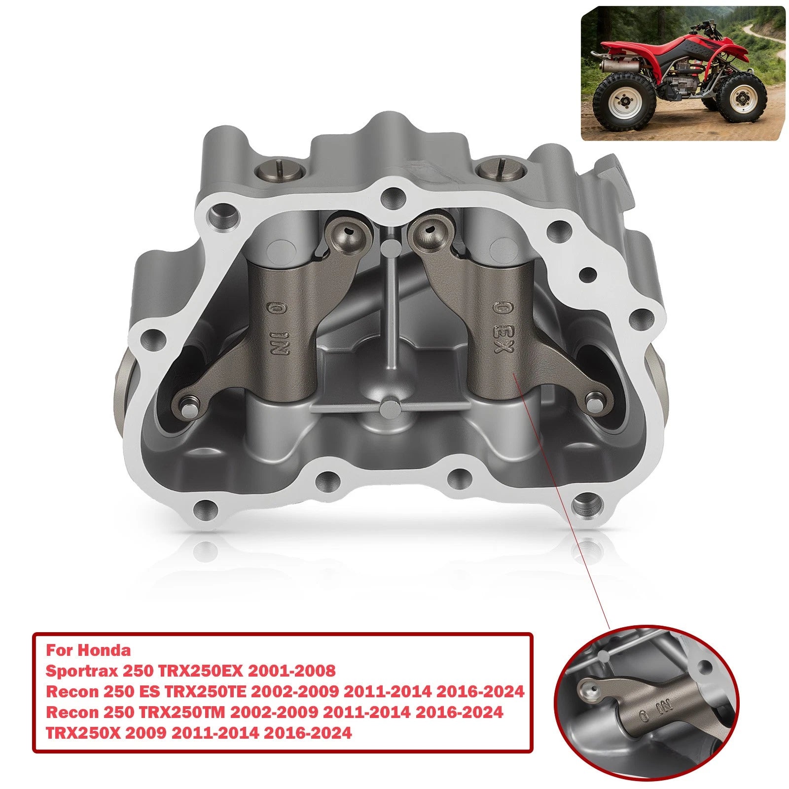 Cylinder Head Valve Cover Rocker Arms for Honda Recon 250 (2000-2023)
