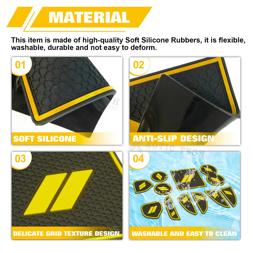 Soft Yellow Car Interior Anti-Dust Mats Accessories for Dodge Challenger (2015-2023)