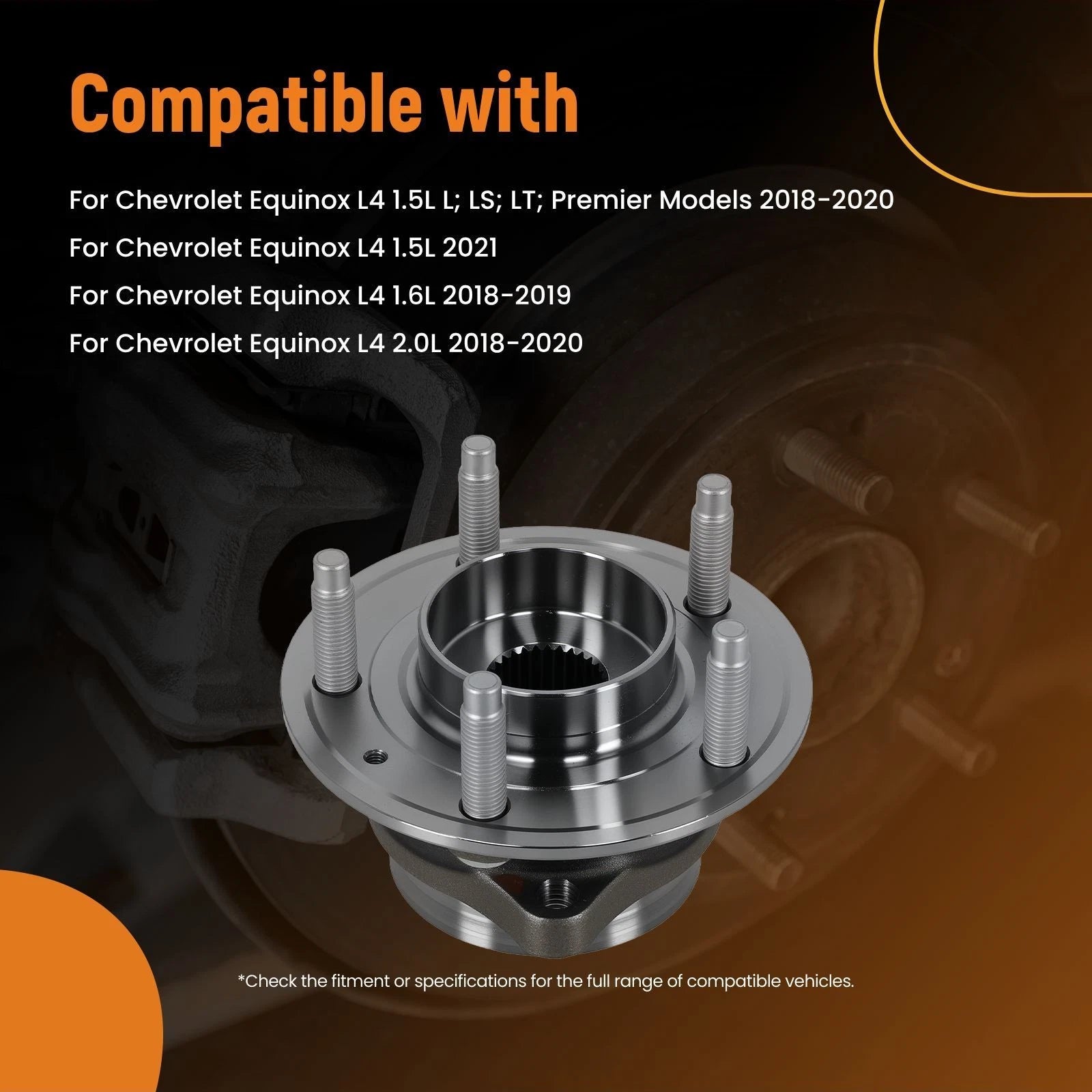 2x Front Wheel Hub Assembly for Chevrolet Equinox (2018–2021) FW447