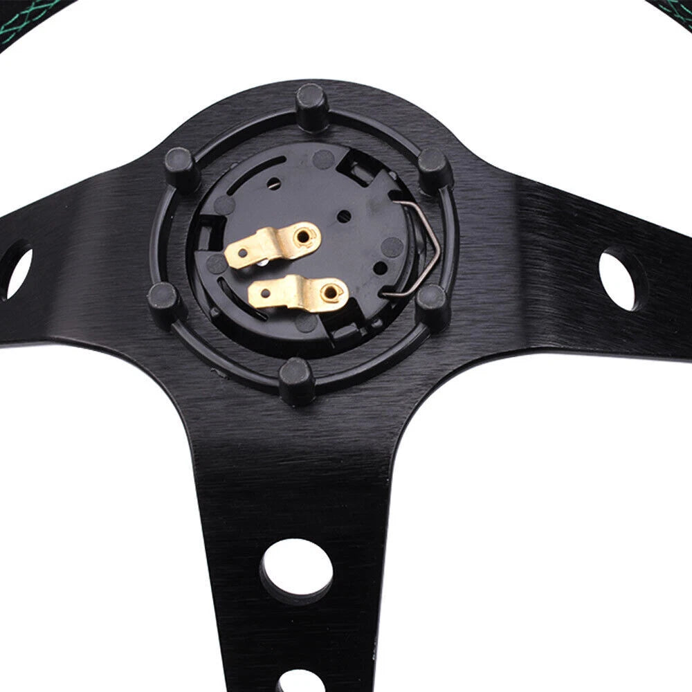 Deep Dish Suede Steering Wheel + Hub Adapter for Honda Civic (1996–2000)