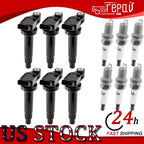 6x Ignition Coil & 6x Spark Plugs for Toyota Camry Sienna (UF267)