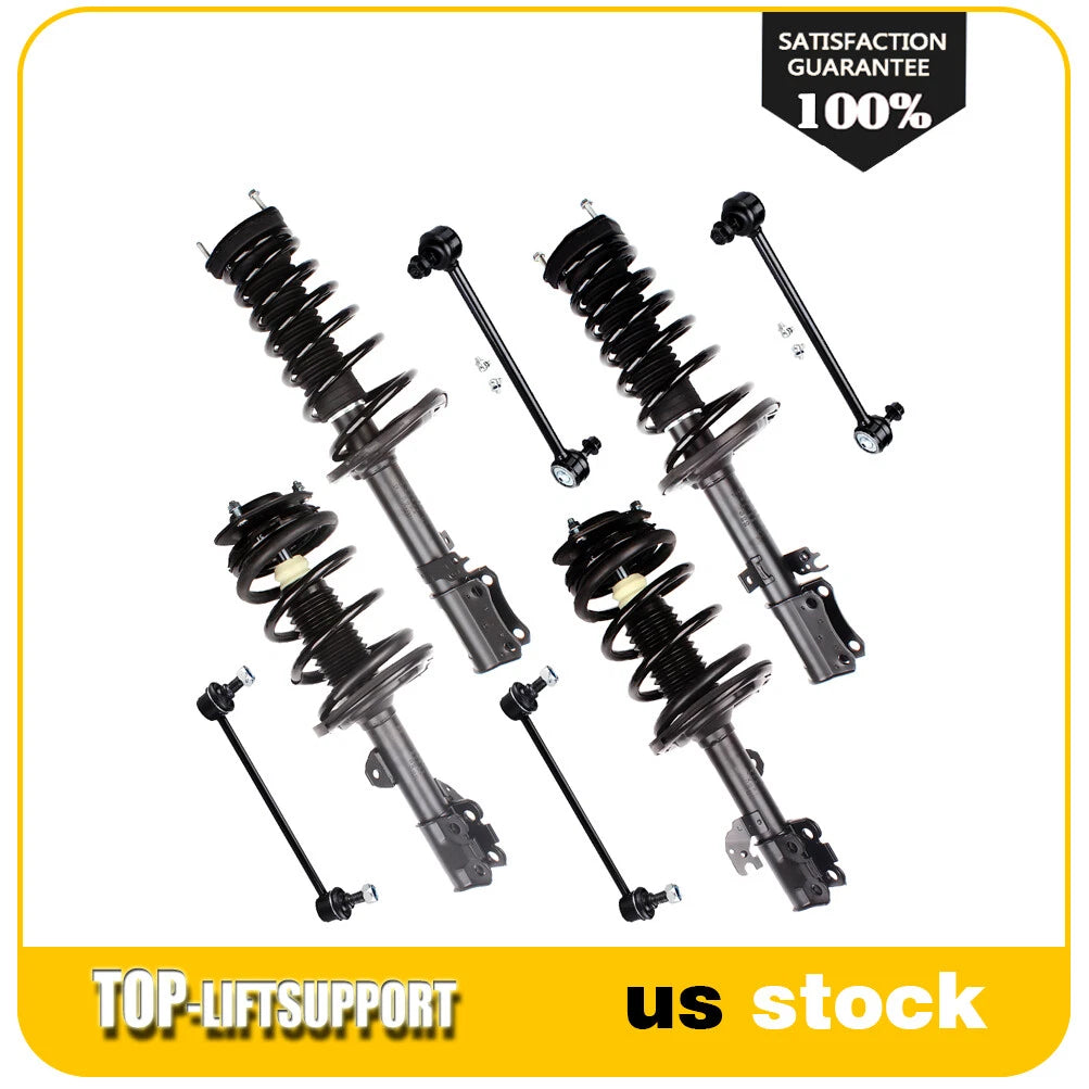 Front & Rear Struts w/ Coil Spring & Sway Bars for Toyota Camry (2007–2011)