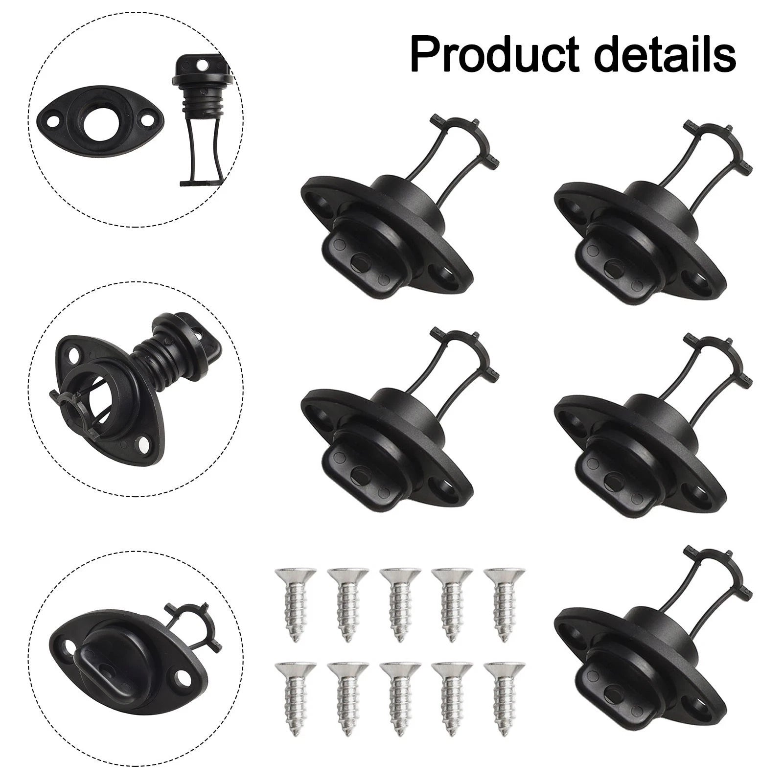Drain Kit with Screws for Canoes, Boats, and Kayaks