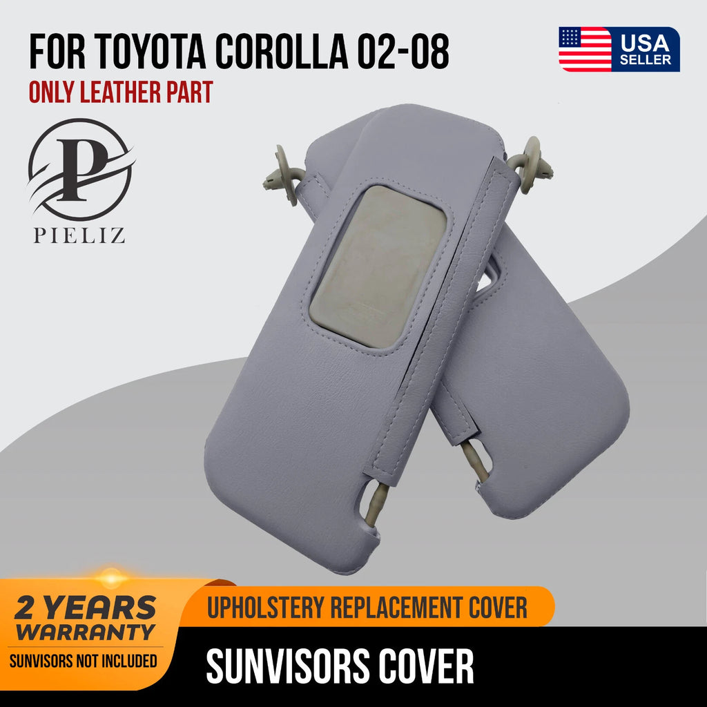Sunvisors Cover Skin for Toyota Corolla (2002–2008) Gray PVC Leather