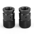 2pcs CNC Black Anti-Theft Tire Valve Stem Caps for Car Truck Bike Motorcycle