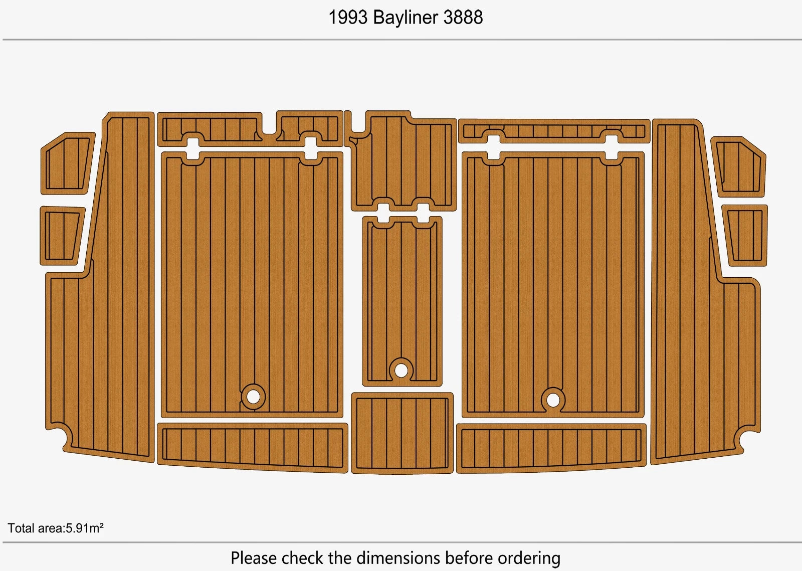 EVA Foam Teak Deck Flooring for Bayliner 3888 (1993)