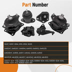 6Pcs Motor & Trans Mount Set for Honda Accord (2003–2007) A4517 A4526HY