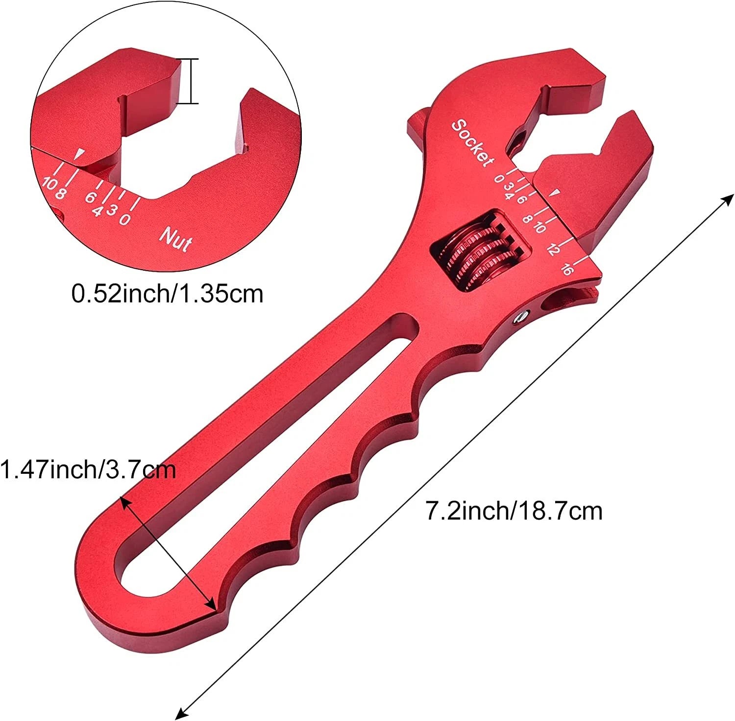 Adjustable Wrench 3AN-16AN Aluminum Spanner Tool for Hose End Fitting