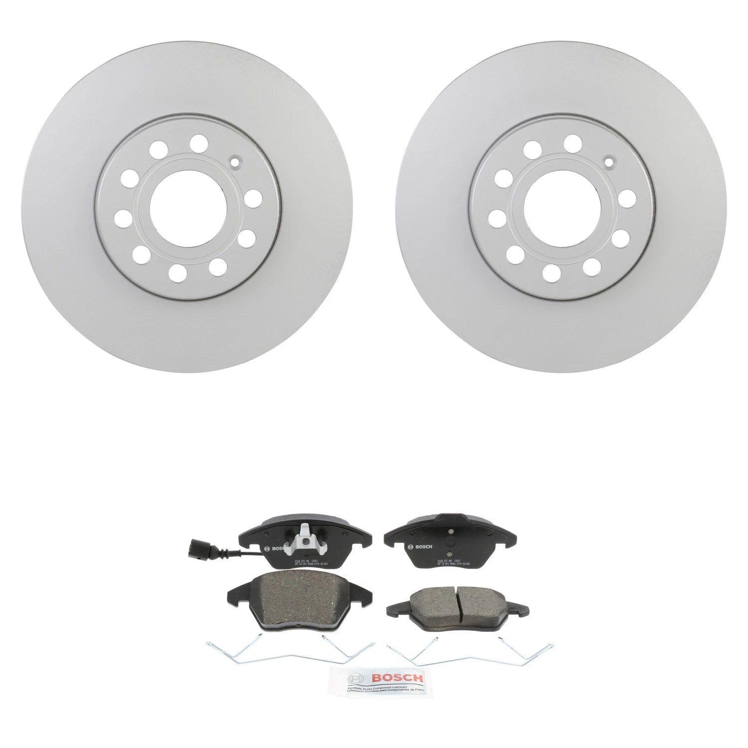 Bosch Front Quietcast Rotors & Ceramic Disc Brake Pad Kit for Beetle Jetta Rabbit