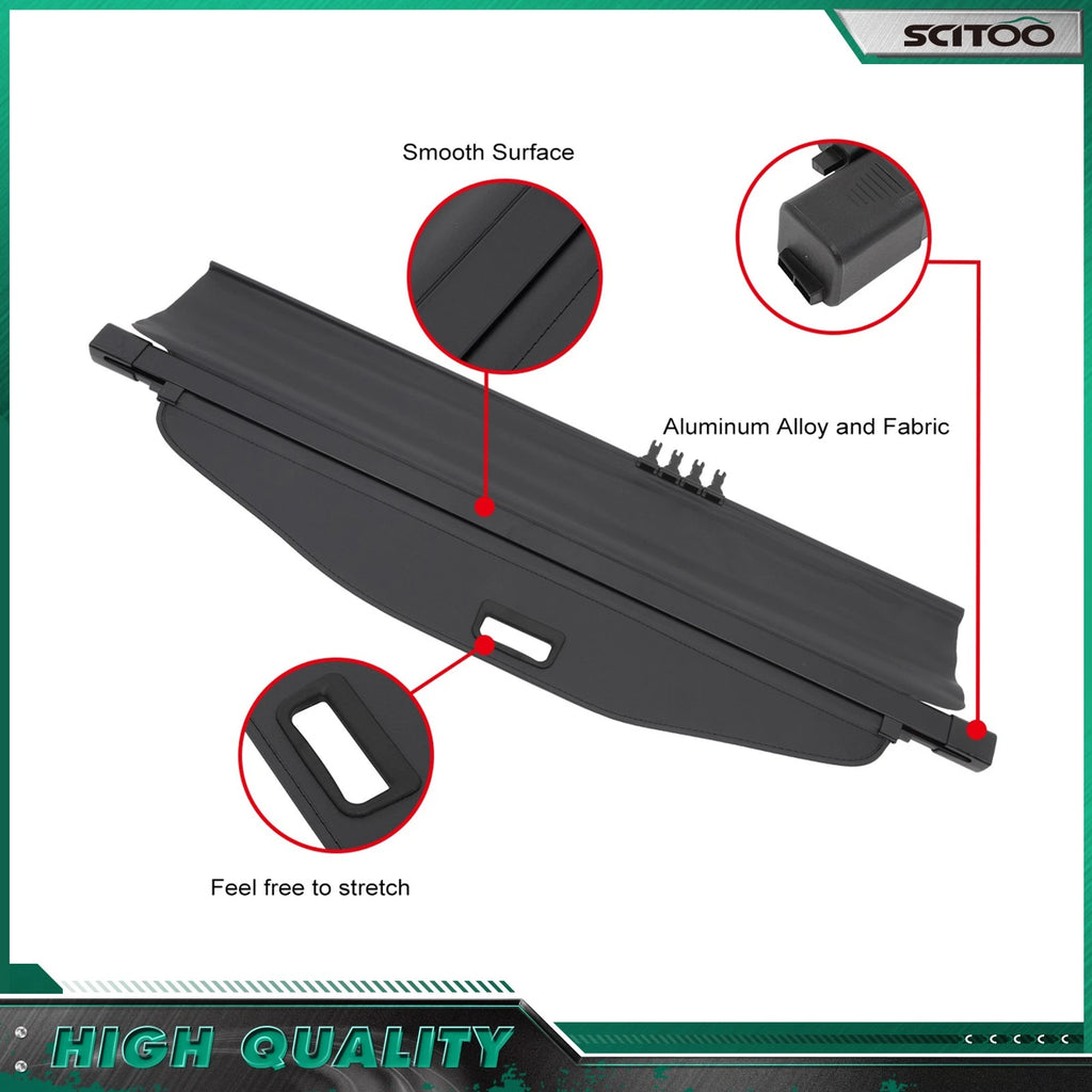 Cargo Cover for Chevrolet Equinox (2010–2017) Black Rear Trunk Security