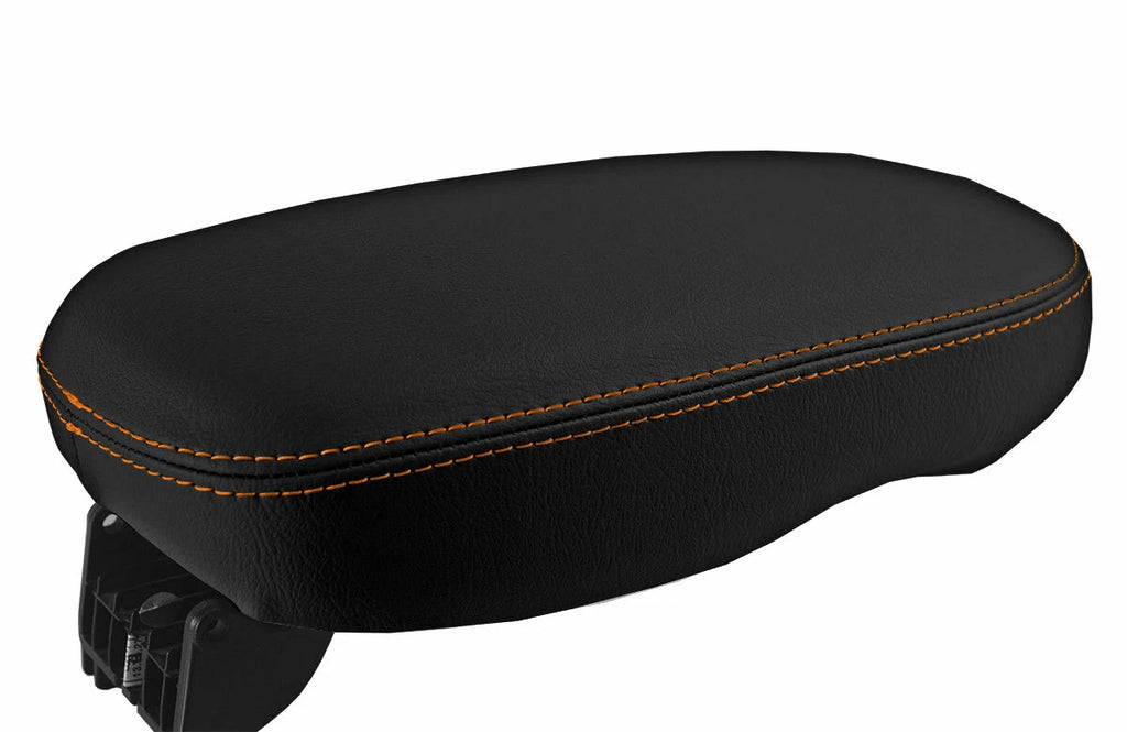 Armrest Cover for Kia Soul (2014–2019) - Leather, Orange Stitch