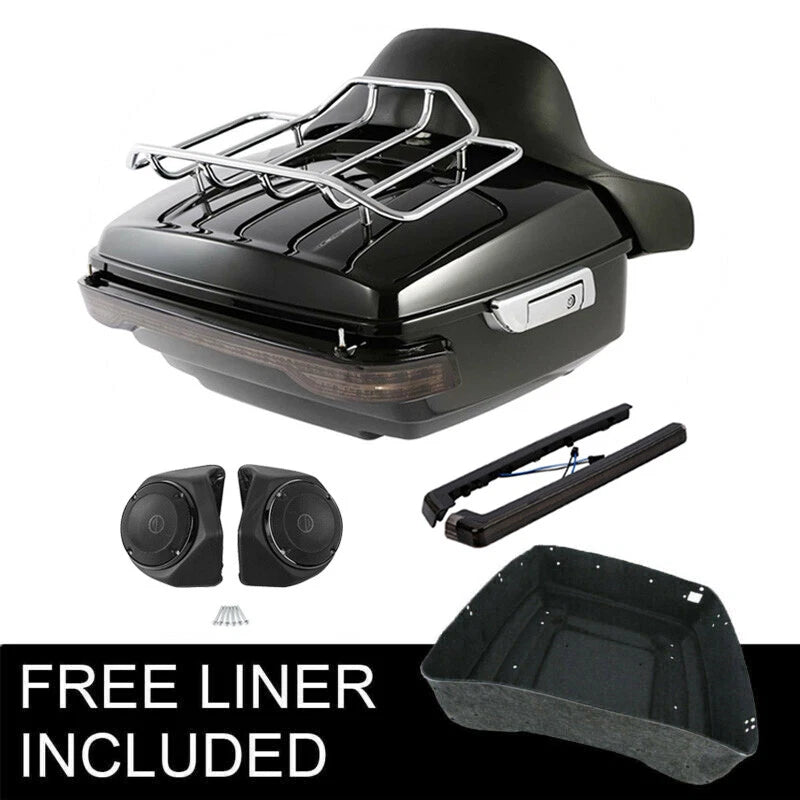 Backrest Speakers with Smoked LED Light for Harley Electra Glide (2014–2026)