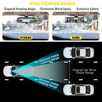 270mm Wide Angle Rear View Mirror for Universal Fit (Clear Tint)