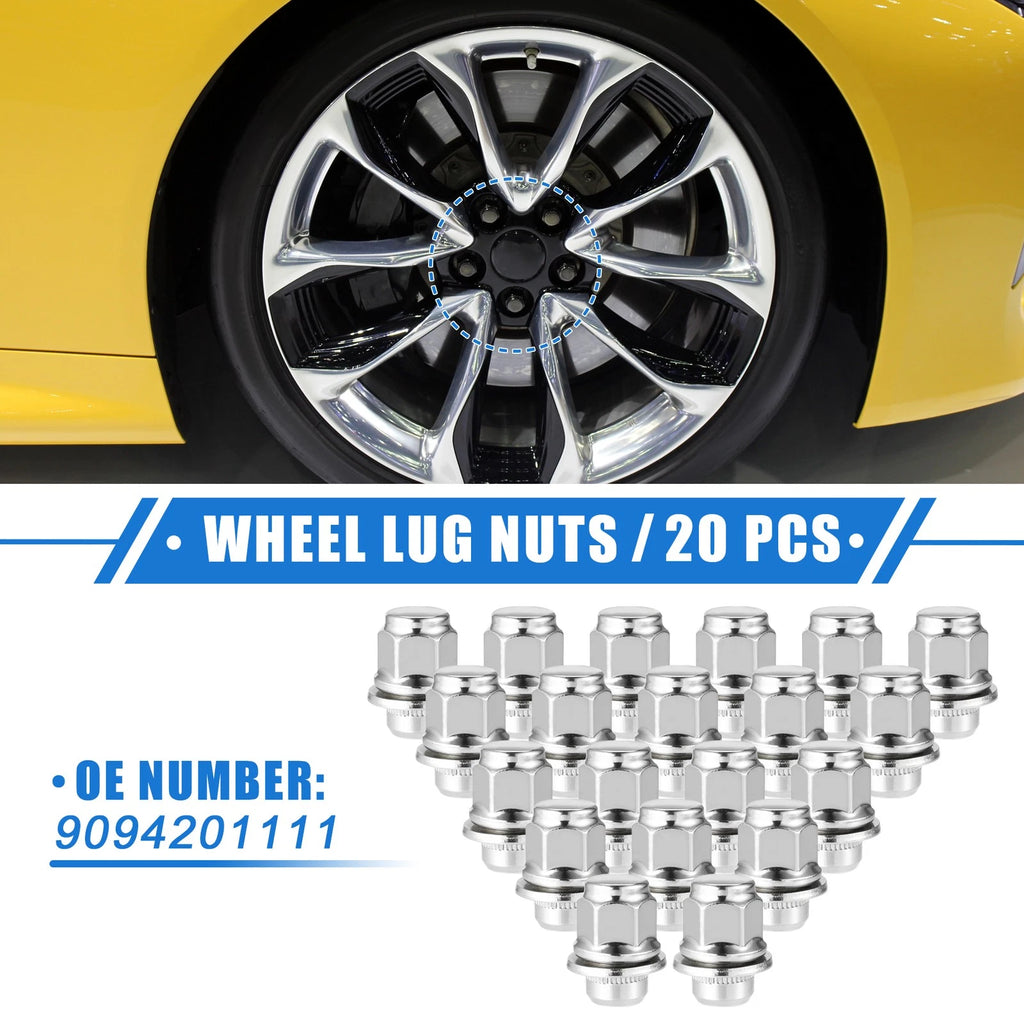 20 Pcs Wheel Lug Nuts for Lexus LS460 LC500 (M12x1.5)