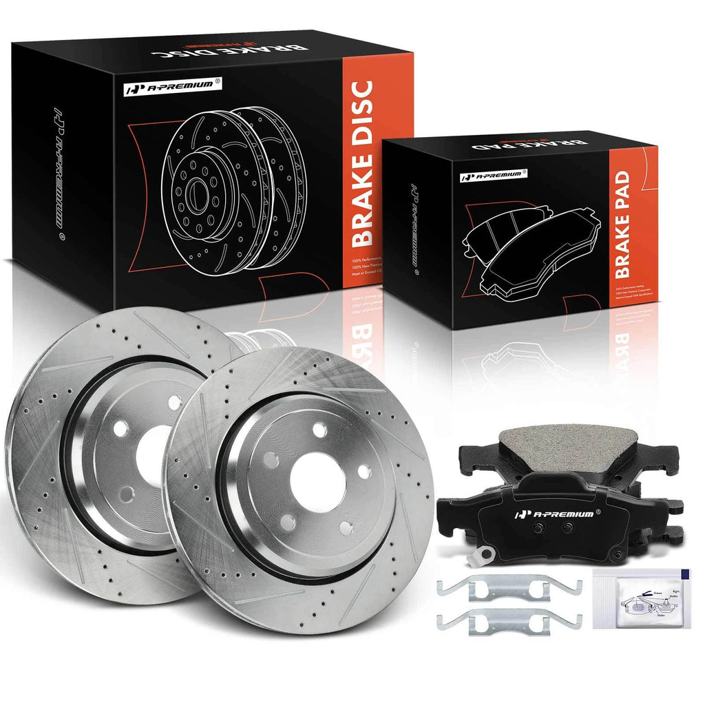 6x Rear Drilled Brake Rotors & Pads for Jeep Grand Cherokee (1999–2023)