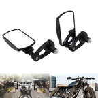 2X Black 7/8" 22mm Rectangle CNC Motorcycle Rear View Mirrors for