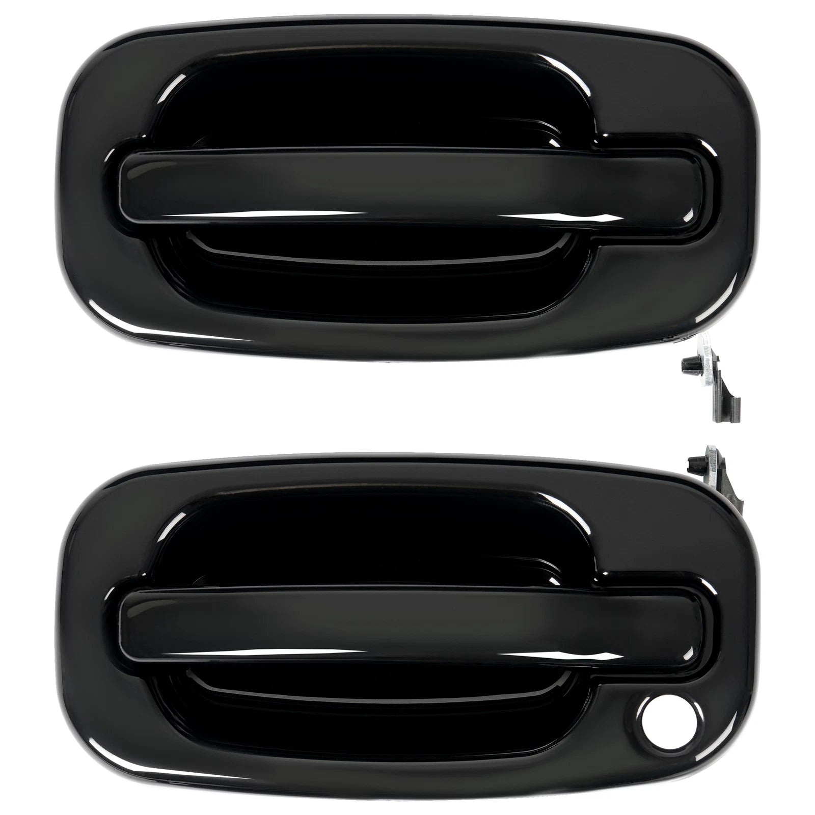 2X Front Outer Door Handles for Chevy Silverado 1500 (1999–2007) Glossy Black