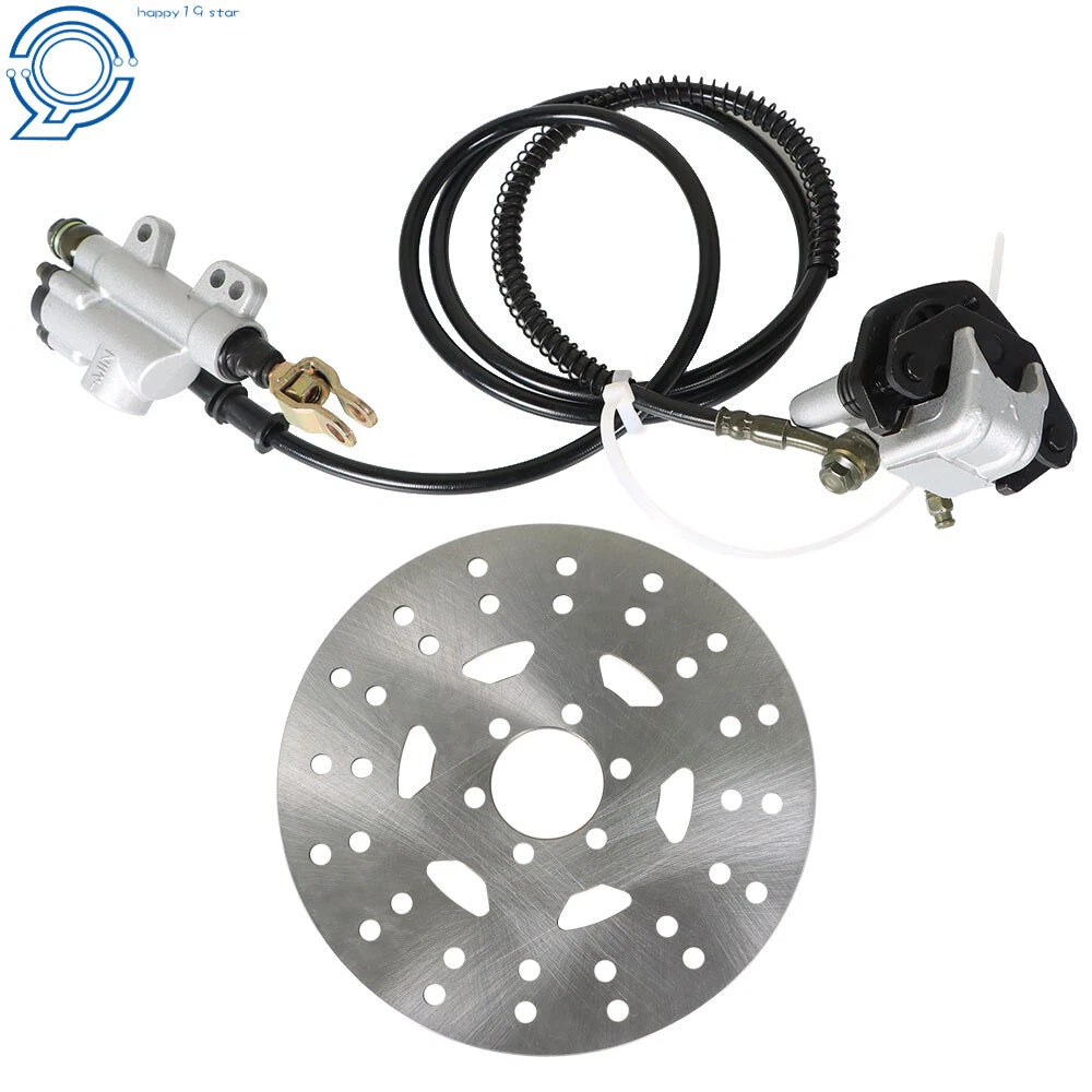 Rear Hydraulic Brake Caliper Assembly + Disc Rotor Kit for ATV Go-Kart