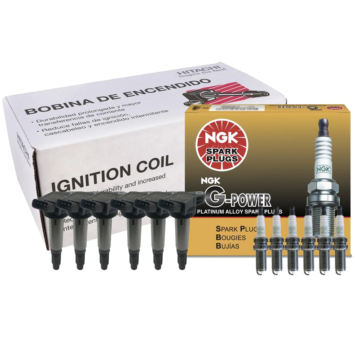 Set of 6 Ignition Coils & 6 NGK G-Power Spark Plugs for Lexus Toyota (3.5)