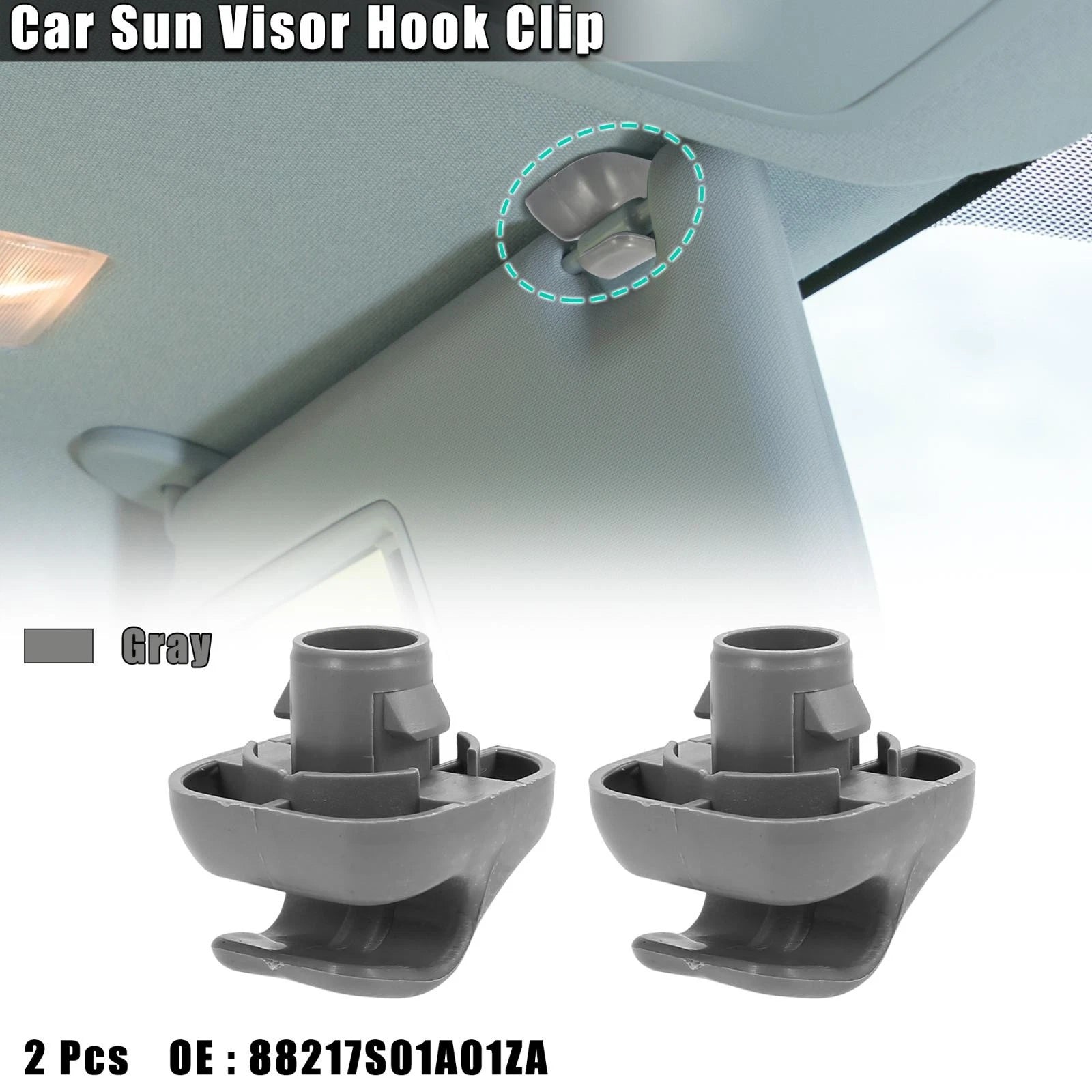 2X Sun Visor Hook Clip Retainer 88217S04003ZA for Honda Civic (1996–2008)