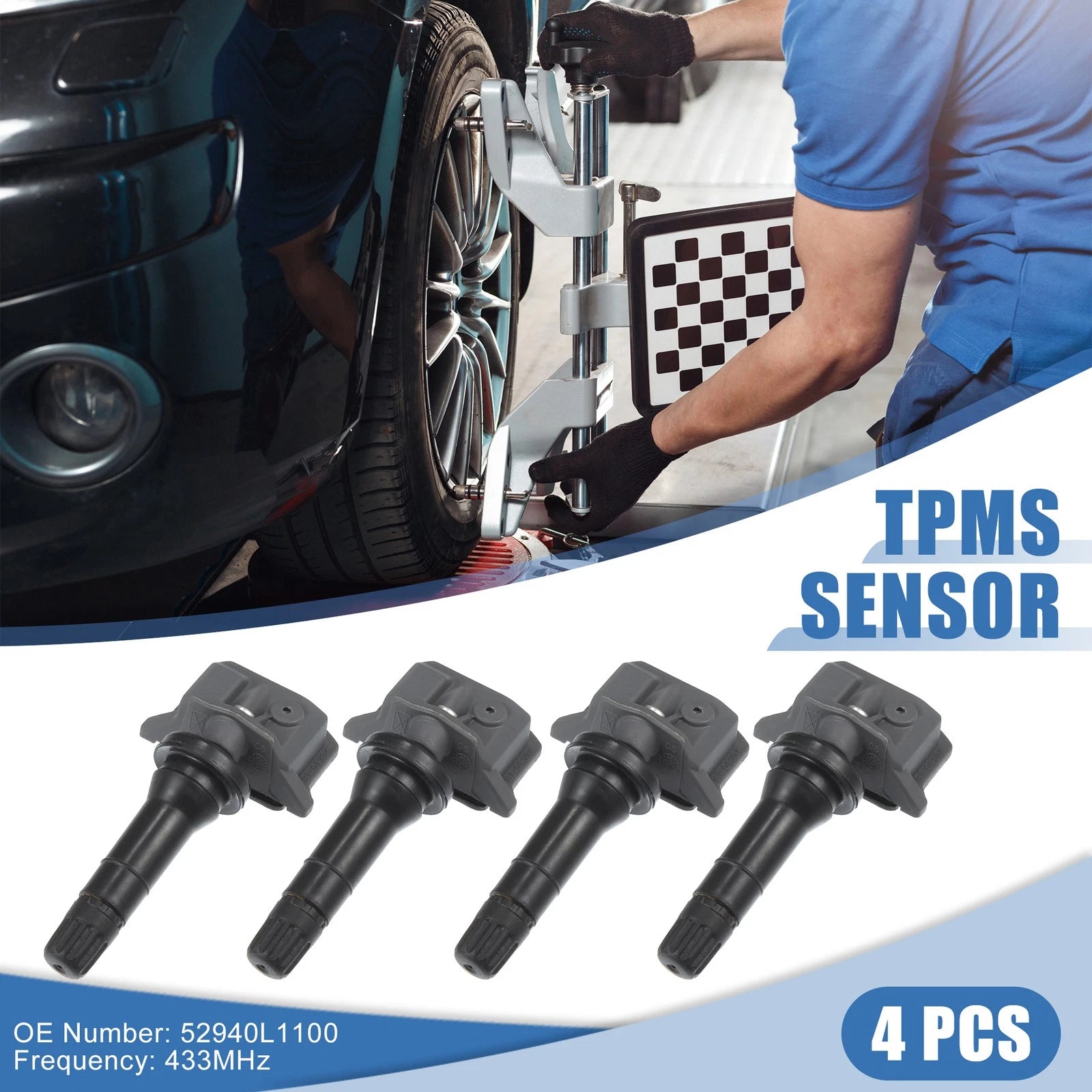 Set of 4 TPMS Sensors No. 52940L1100 for Hyundai Sonata (2019–2020)