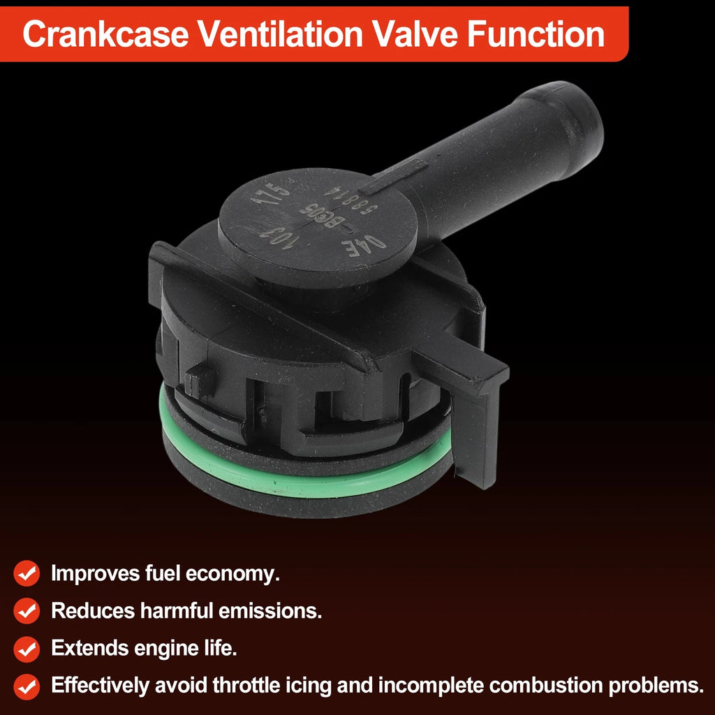 Crankcase Breather Hose Check Vent Valve for Audi A3 Q3 VW Golf (2013–2020) No. 04E103175