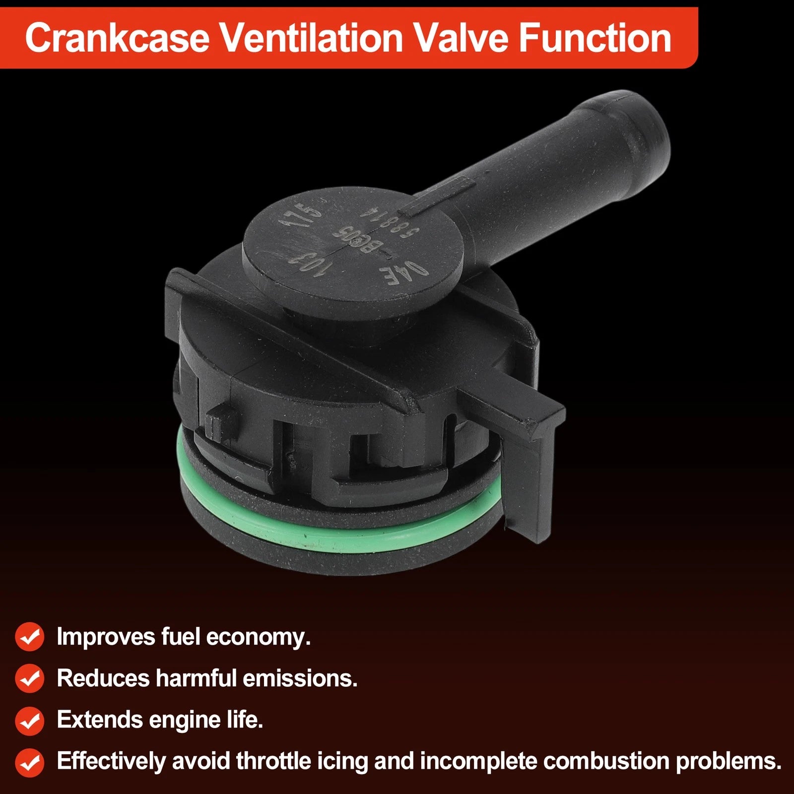 Crankcase Breather Hose Check Vent Valve for Audi A3 Q3 VW Golf (2013–2020) No. 04E103175