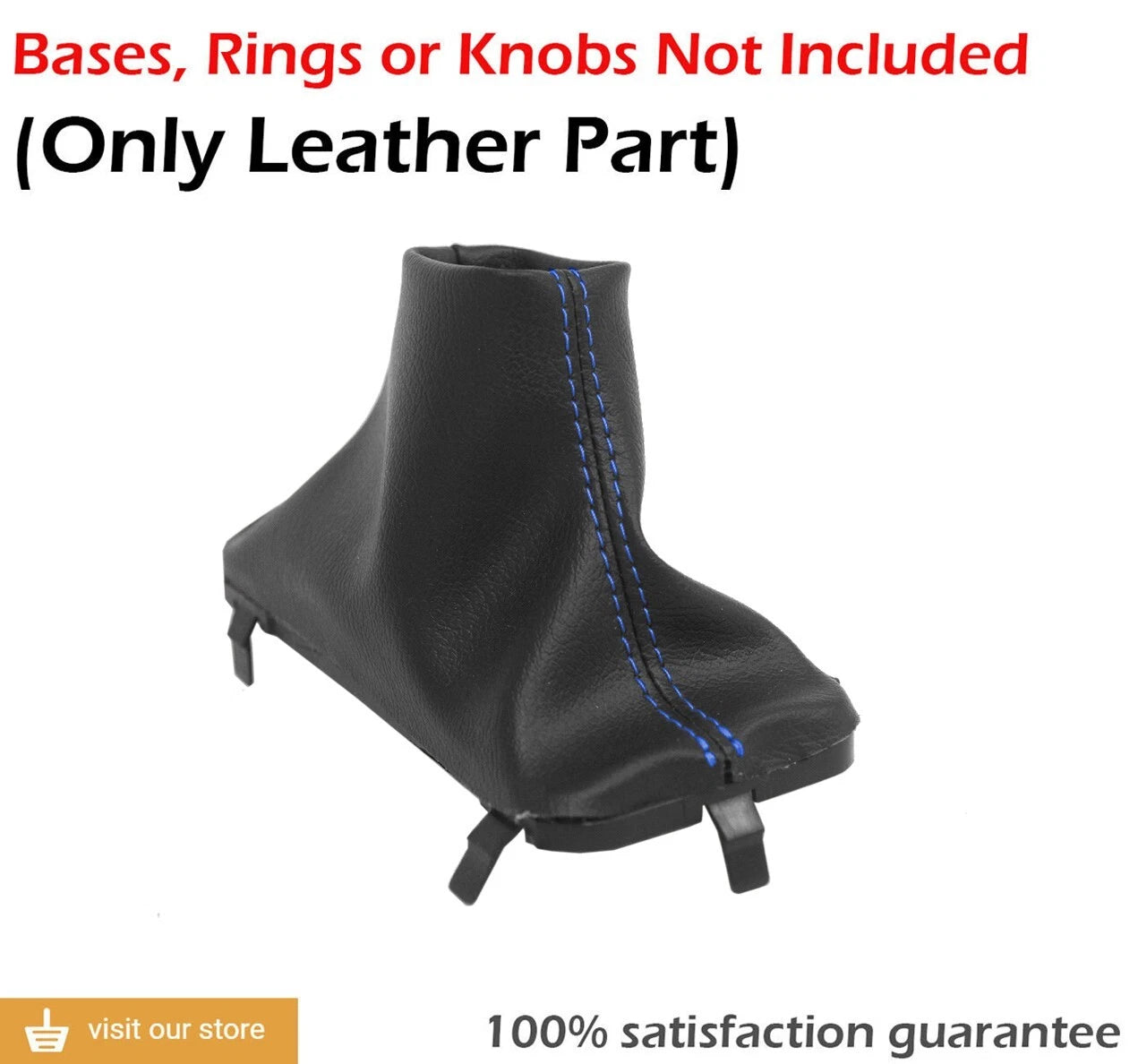 Leather Automatic Shift Boot Cover for Ford F150 (2015–2020) Blue Stitch