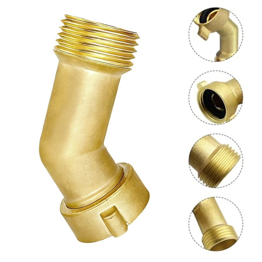 Brass 45 Degree Water Hose Elbow with Quick Connect for RV Garden (2010–2023)