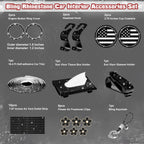 Black Rhinestone Universal Car Interior Decor Set for Women Girls (-)