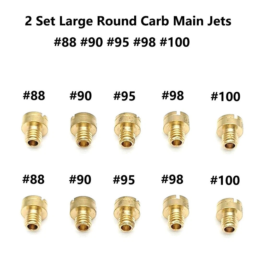 10pc Carburetor Main Jet Repair for Mikuni (#88, #90, #95, #98, #100)