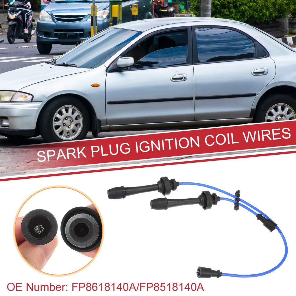 2X Spark Plug Wire Ignition Coil Cable No.FP8618140A for Mazda L4 2.0L (2001–2003)