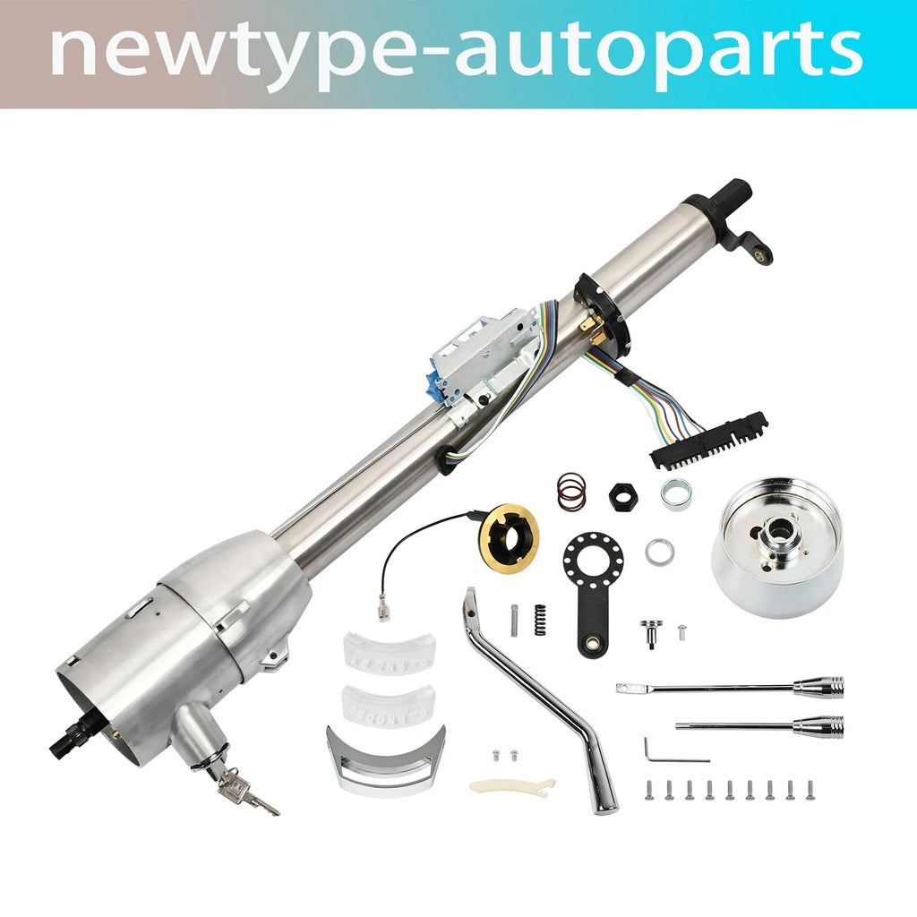 30" Stainless Steel Tilt Steering Column w/ Key & 9 Bolt Adapter