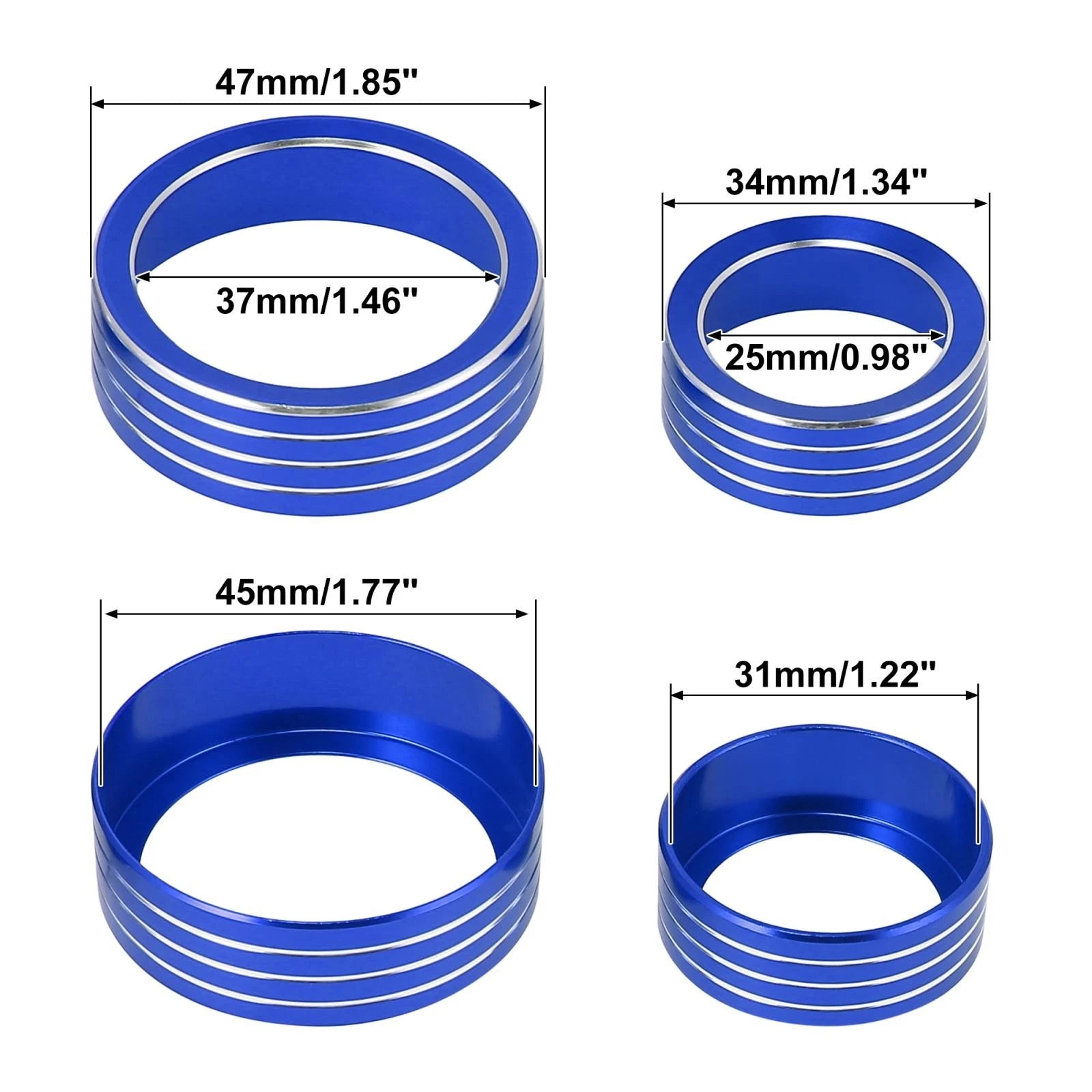 3pcs Blue AC Climate Control Knob Trim Cover for Subaru Forester (2019–2021)