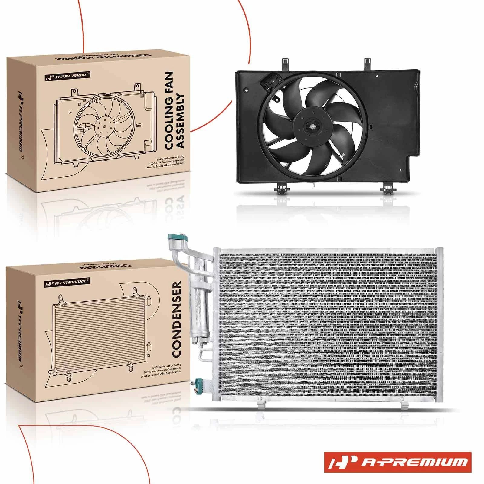 AC condenser and cooling fan assembly kit for Ford Fiesta (2011–2013)