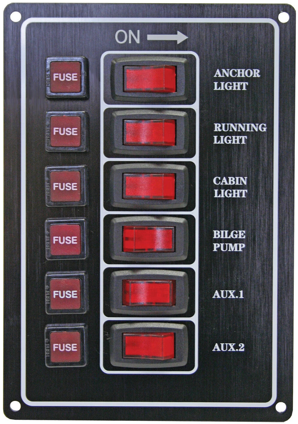 Alloy Illuminating Switch Panel for Universal Vehicles (12 Volt)