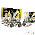 6X 9006 9005 H11 Combo LED Headlight Kit for High Low Beam Bulbs (6000K)