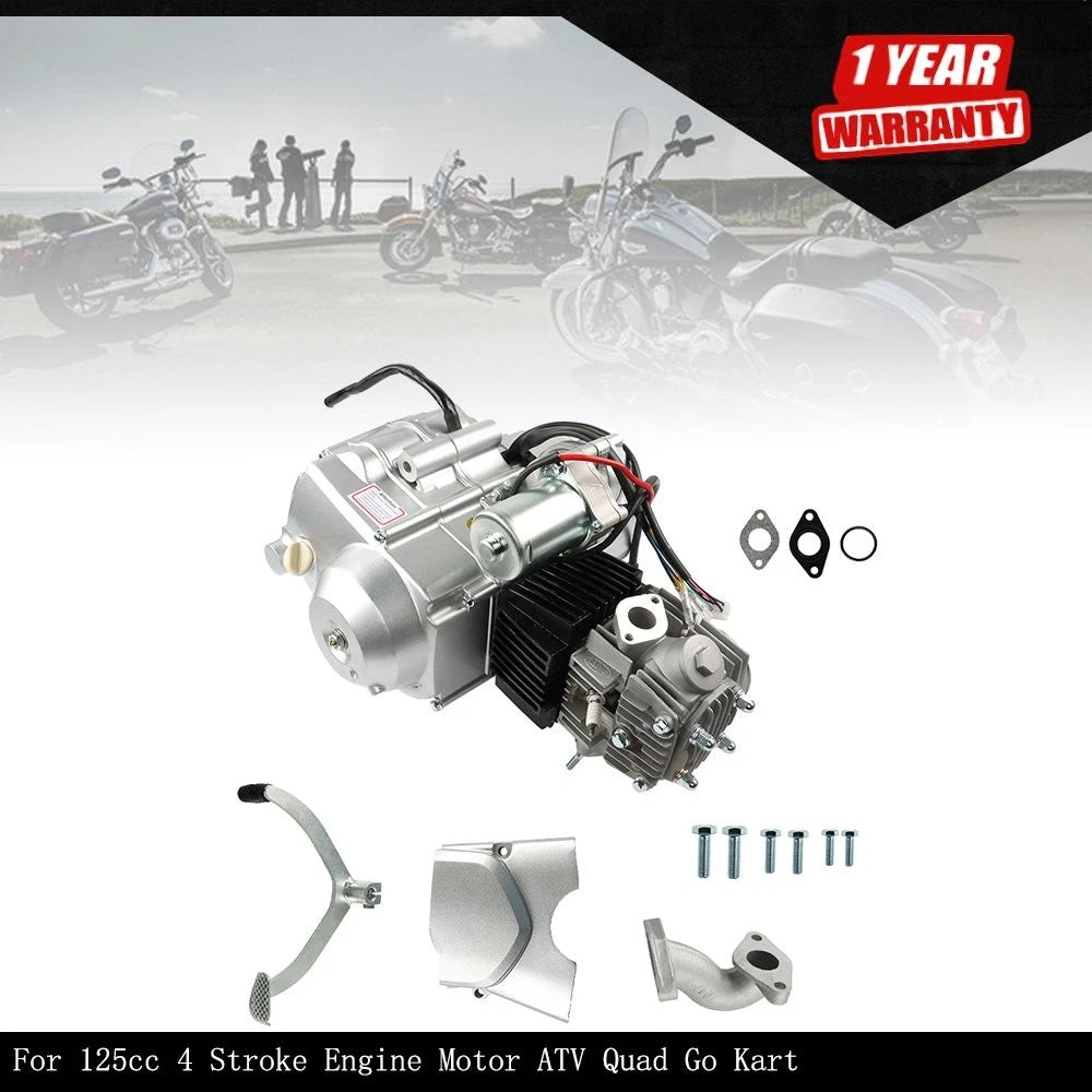125cc 4-Stroke ATV Engine Motor for ATV Quad Go Kart (3-Speed, Reverse)