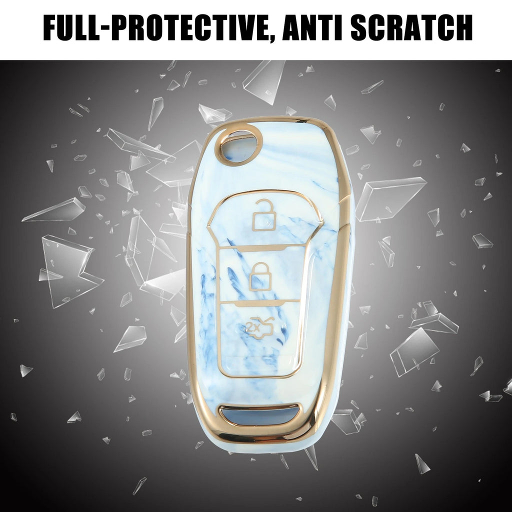 Key Fob Remote Control Cover 3 Button TPU Shell Blue for Ford F150 (2015–2018)