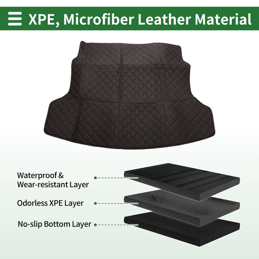 Flat Face Cargo Liner Rear Trunk Mat for Honda CR-V (2012–2016) Black XPE