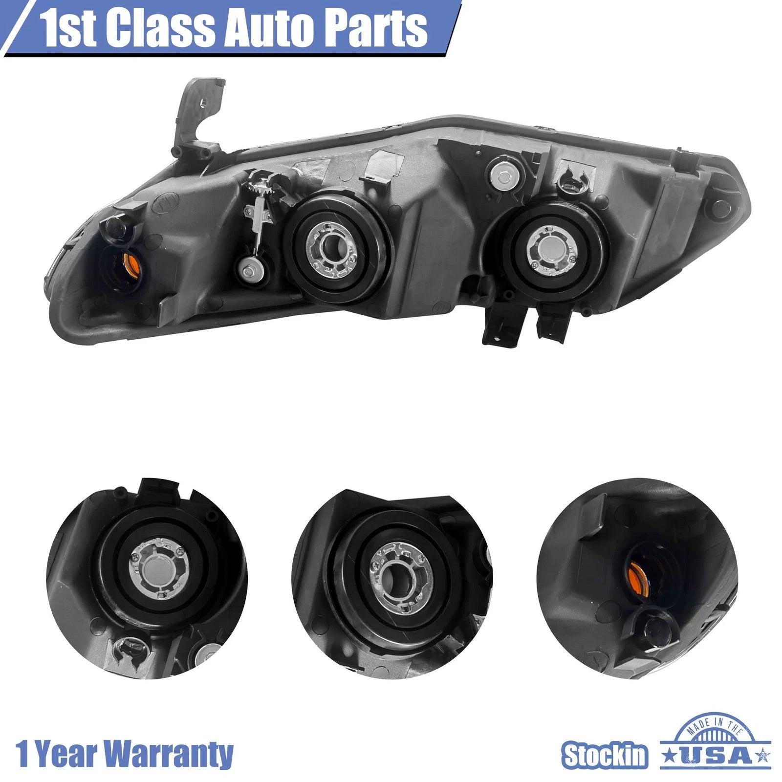 Left Driver Side Headlight for Honda Civic (2006-2011)