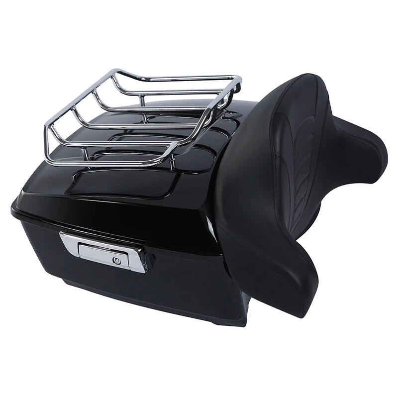 King Trunk Mount Rack Backrest Pad for Harley Touring Electra Glide (2014–2025)