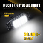 White LED License Plate Light Tag Lamp Pair for Toyota FJ Cruiser (2007–2014)